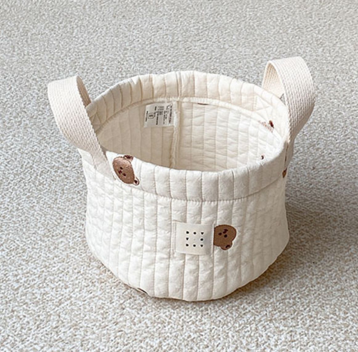 Organic Cotton Basket Embroidery Storage Bag Organizers