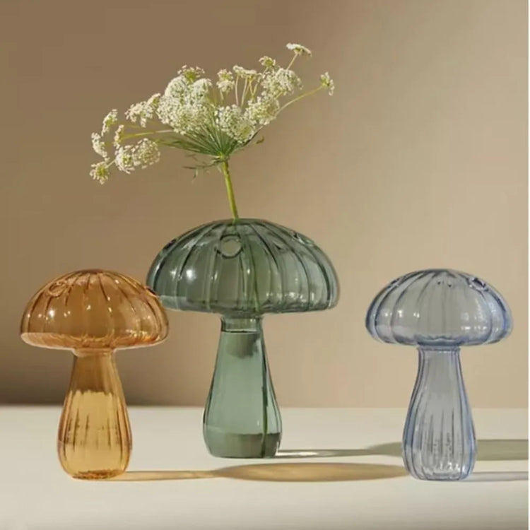 Transparent Jelly Color Mushroom Glass Vases
