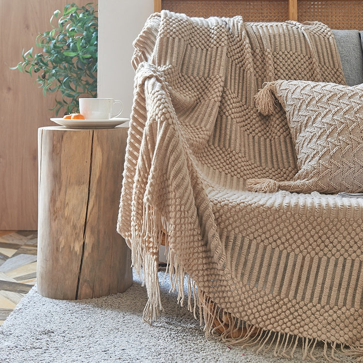 Nordic Simple Sofa Blanket Knitted Shawl