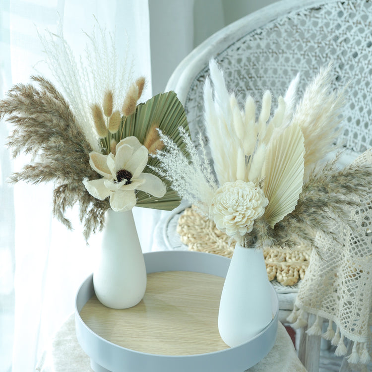 Beautiful Pampas Bouquet Palm Fan Leaf Arrangement (Free Vase)
