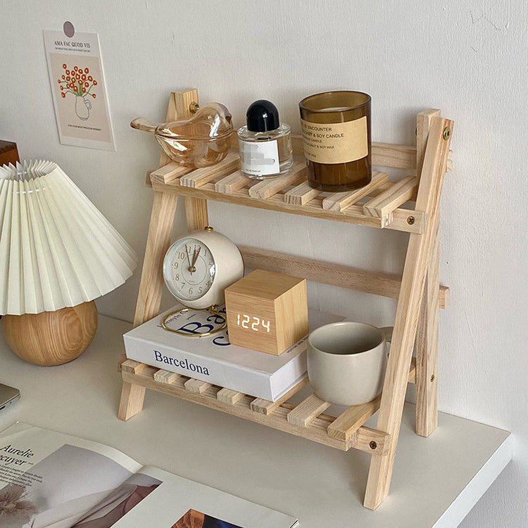 Double Layer Adjustable Wooden Bookshelf Stationery Organizer Online