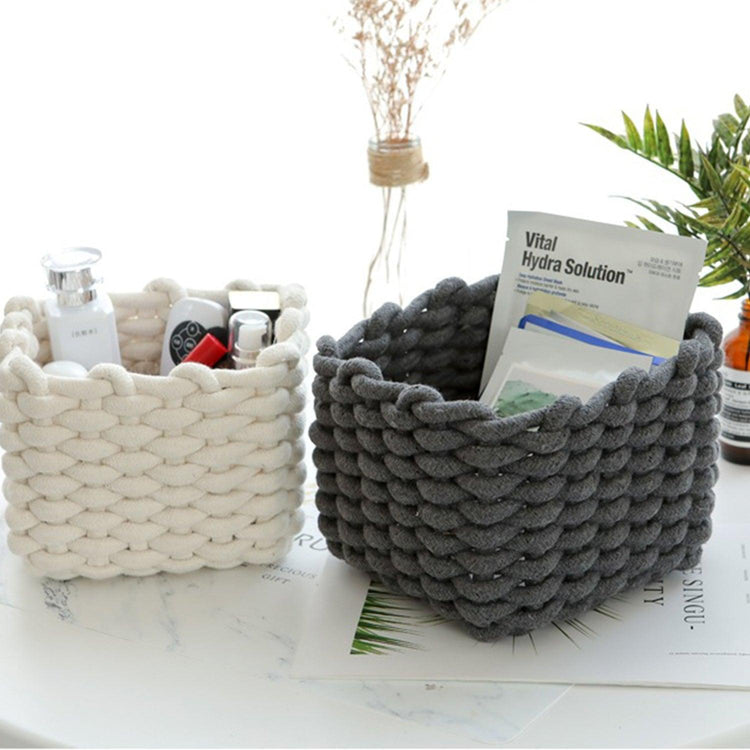 Beautiful Nordic Cotton Line Hand-woven Storage Basket For Home Decor
