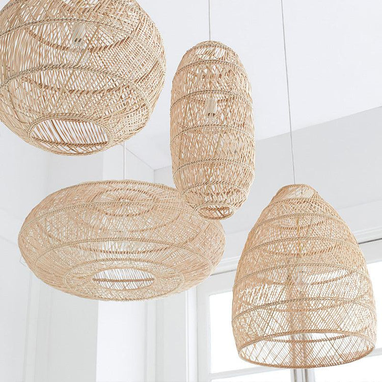 Bamboo Rattan Natural Hand-woven Pendant Lights For Decoration